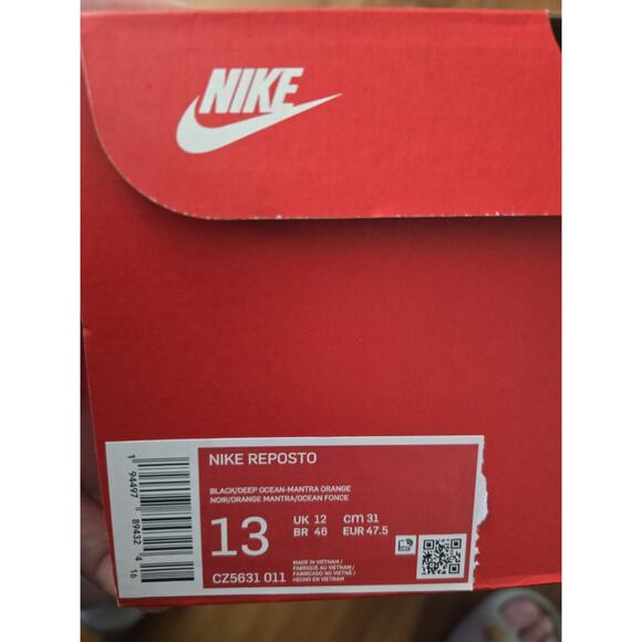 Size 13 - Nike Reposto Black Mantra Orange - Picture 7 of 7